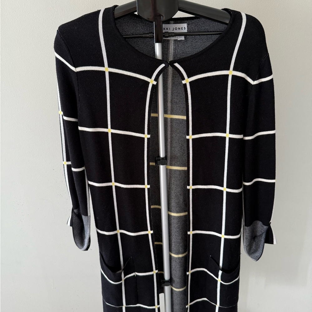 Nikki Jones Black and White Knit Cardigan